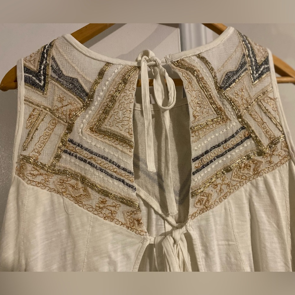 Free People Embroidered Tie Cutout Back Tank - Picture 5 of 7